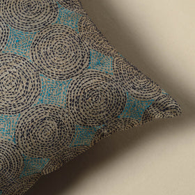 Running stitch plain cushion cover 27 - handcrafted