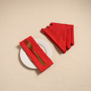 Running stitch table napkin (set of 4) 01 - handcrafted