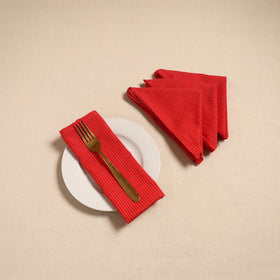 Running stitch table napkin (set of 4) 01 - handcrafted