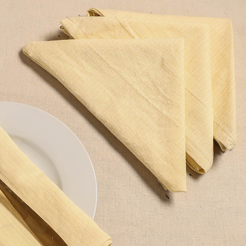 Running stitch table napkin (set of 4) 05 - handcrafted
