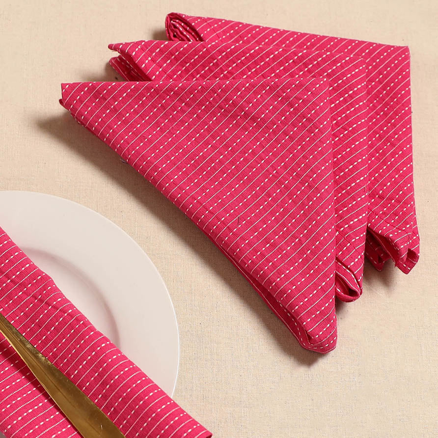 Running stitch table napkin (set of 4) 10 - handcrafted