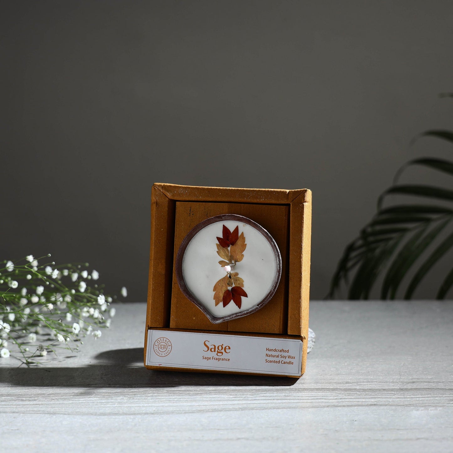 Sage - sri aurobindo ashram clay diya with wax 24