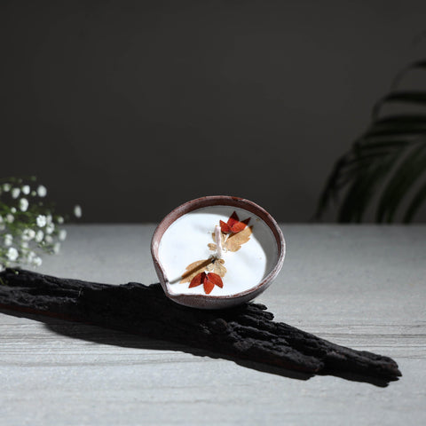 Sage - sri aurobindo ashram clay diya with wax 24