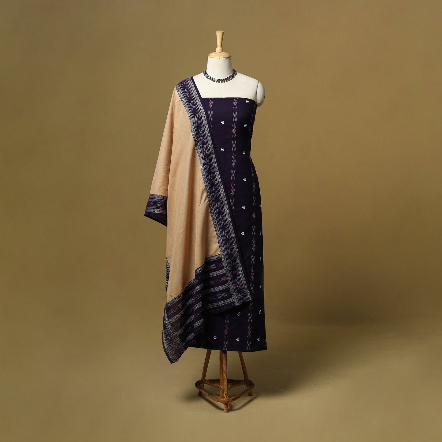 Sambalpuri ikat handloom cotton 3pc unstitched dress