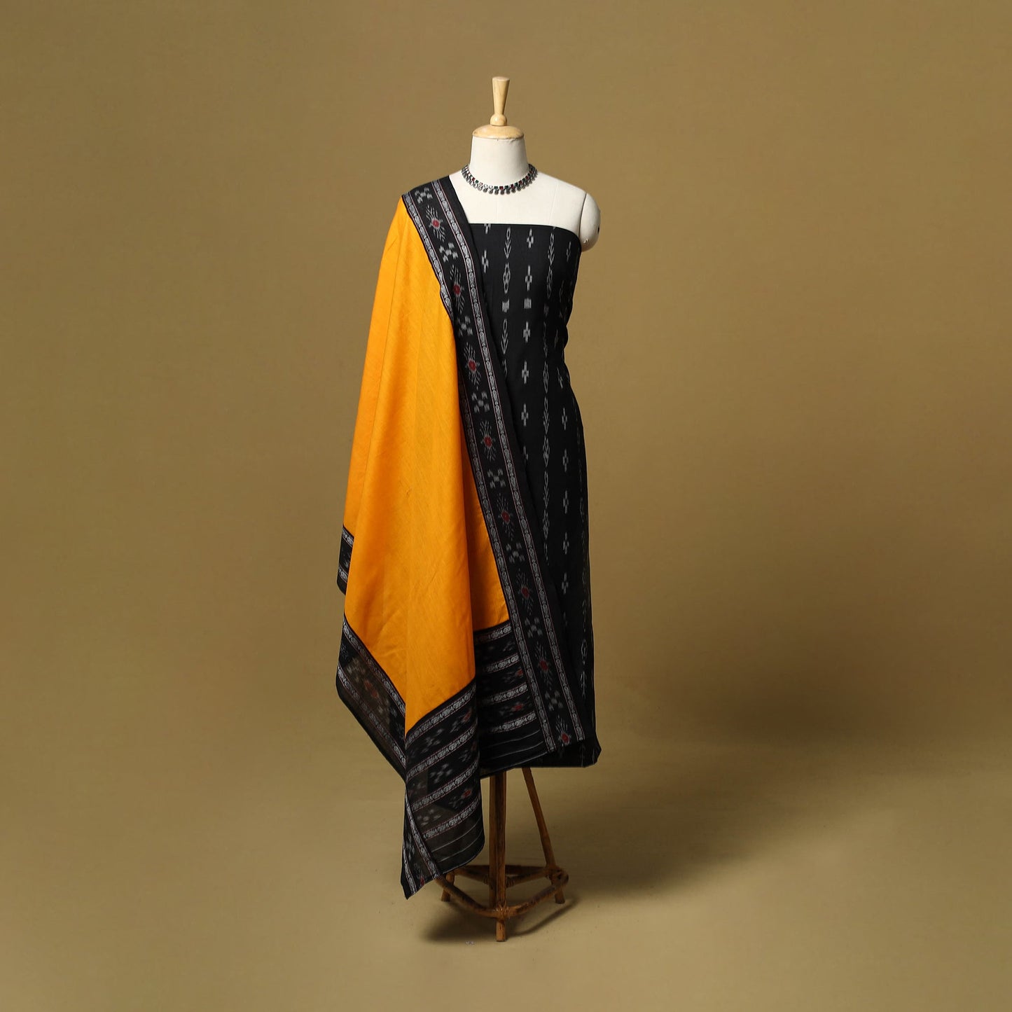 Sambalpuri ikat handloom cotton 3pc unstitched dress