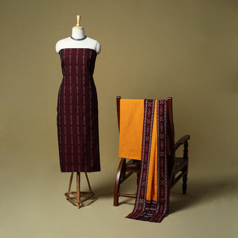 Sambalpuri ikat handloom cotton 3pc unstitched dress