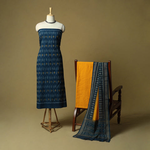 Sambalpuri ikat handloom cotton 3pc unstitched dress