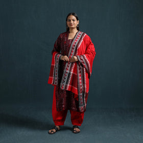 Sambalpuri ikat pure cotton suit set with dupatta for women