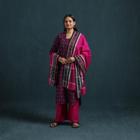 Sambalpuri ikat pure cotton suit set with dupatta for women