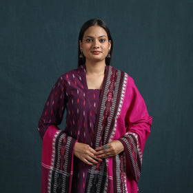 Sambalpuri ikat pure cotton suit set with dupatta for women
