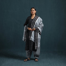 Sambalpuri ikat pure cotton suit set with dupatta for women