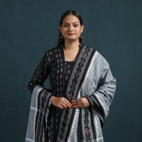 Sambalpuri ikat pure cotton suit set with dupatta for women
