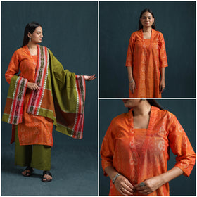 Sambalpuri ikat pure cotton suit set with dupatta for women