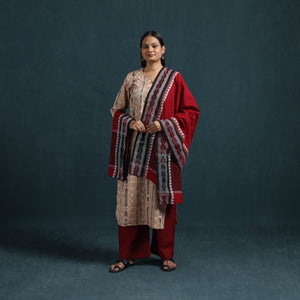 Sambalpuri ikat pure cotton suit set with dupatta for women