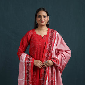 Sambalpuri ikat pure cotton suit set with dupatta for women