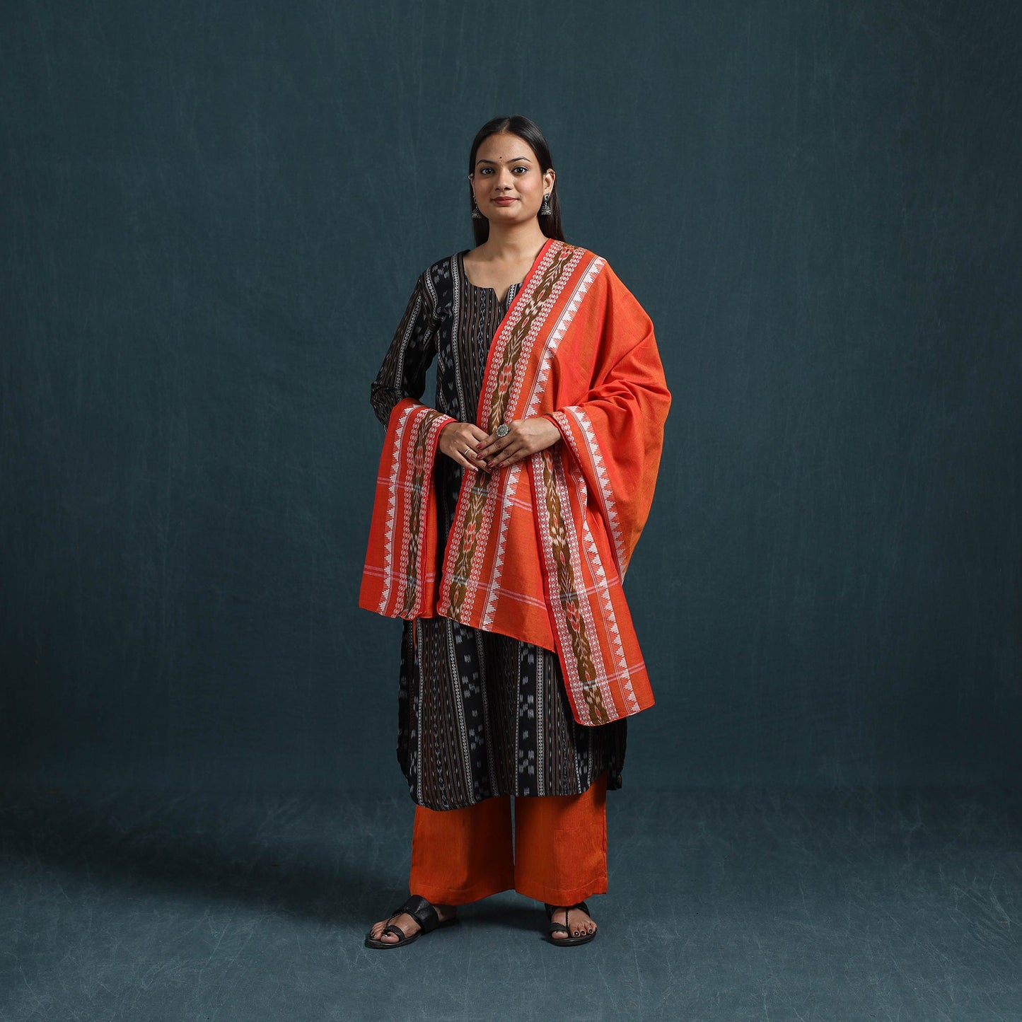 Sambalpuri ikat pure cotton suit set with dupatta for women