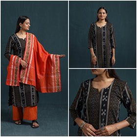 Sambalpuri ikat pure cotton suit set with dupatta for women