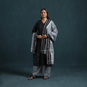 Sambalpuri ikat pure cotton suit set with dupatta for women