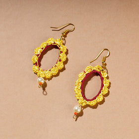 Buy Samoolam Handmade Crochet And Bell Hoop Earrings ~ Yellow Online at iTokri.com