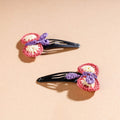 Buy Samoolam Handmade Crochet Flower Hair Clips Set ❤ Cinnamon Rose Online at iTokri.com