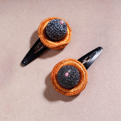 Buy Samoolam Handmade Crochet Flower Hair Clips Set ❤ Silver Online at iTokri.com