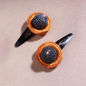 Buy Samoolam Handmade Crochet Flower Hair Clips Set ❤ Silver Online at iTokri.com