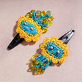 Buy Samoolam Handmade Crochet Flower Hair Clips Set ❤ Yellow Clouds Online at iTokri.com