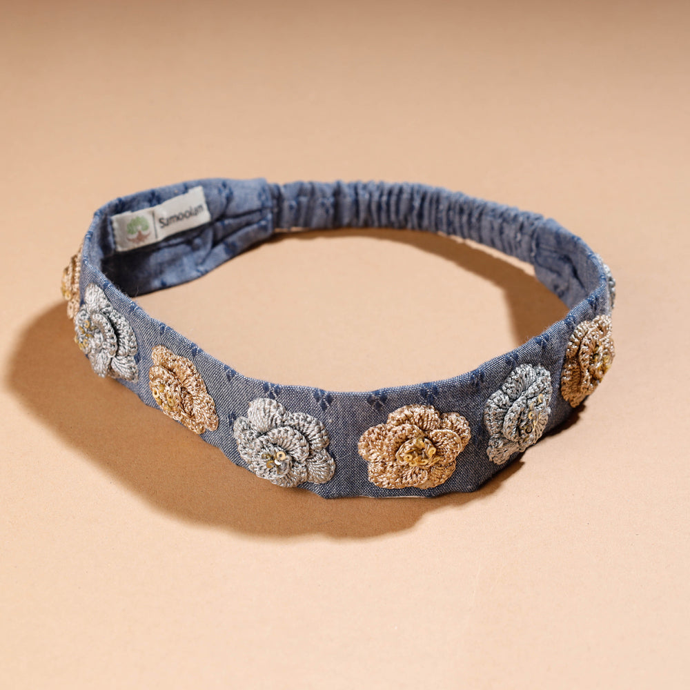 Buy Samoolam Handmade Crochet Strap Chambray Hair Band Online at iTokri.com