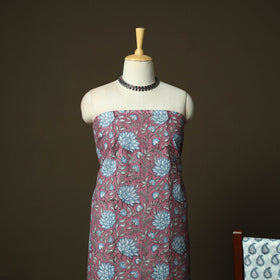 Sanganeri block print cotton 3pc unstitched dress material