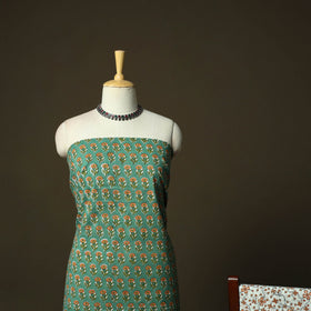 Sanganeri block print cotton 3pc unstitched dress material