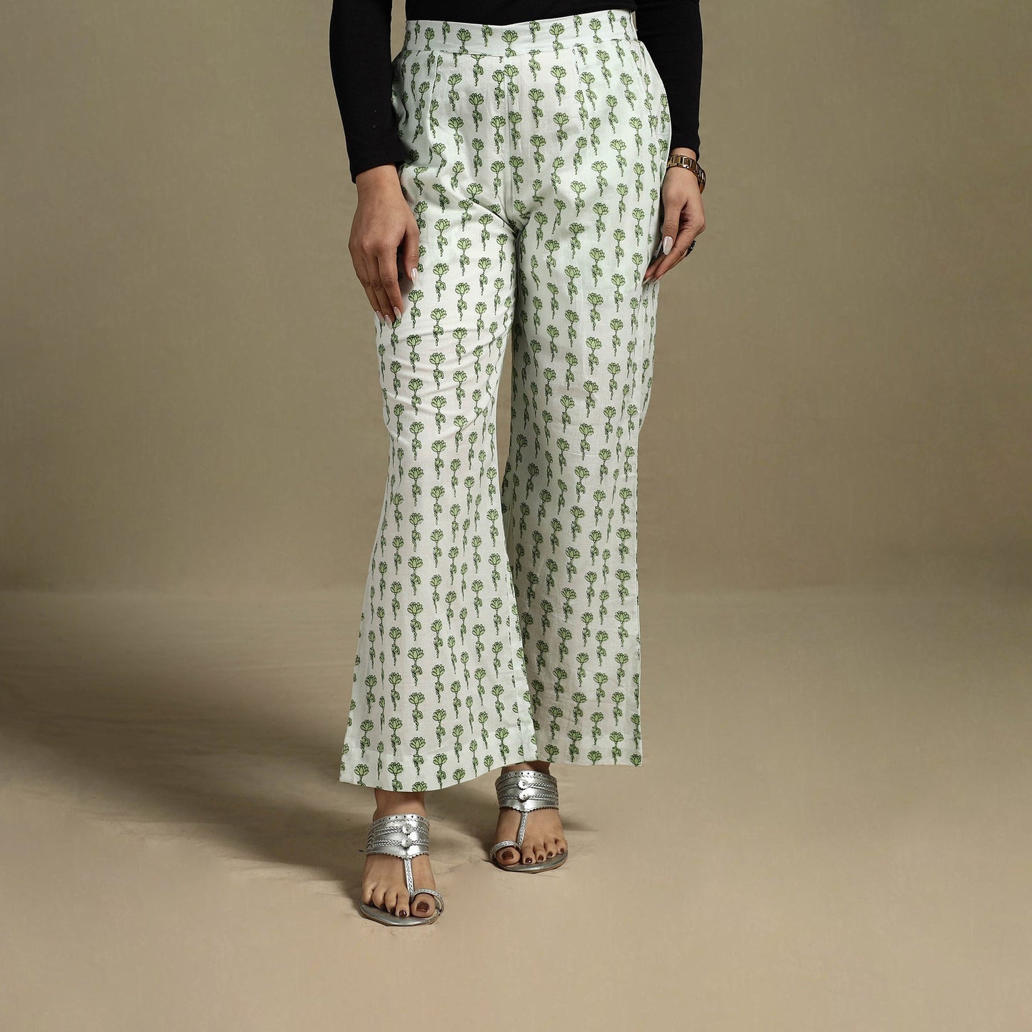 Sanganeri block print cotton elasticated palazzo 26 - s