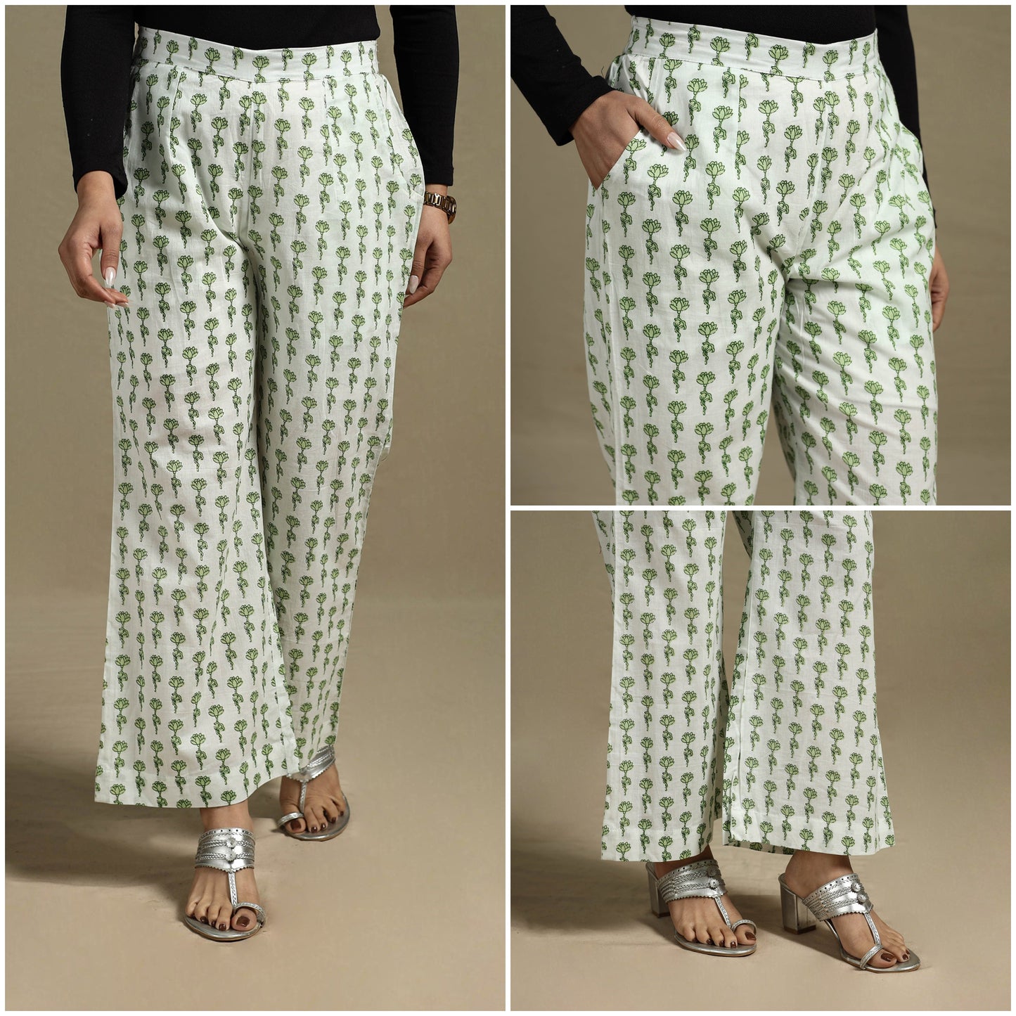 Sanganeri block print cotton elasticated palazzo 26 - s