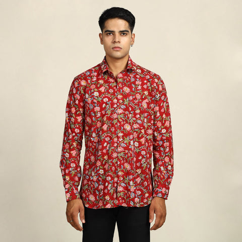 Sanganeri printed cotton men full sleeve shirt 01