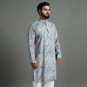  Sanganeri Block Printed Cotton Men Long Kurta 08 