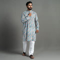  Sanganeri Block Printed Cotton Men Long Kurta 08 