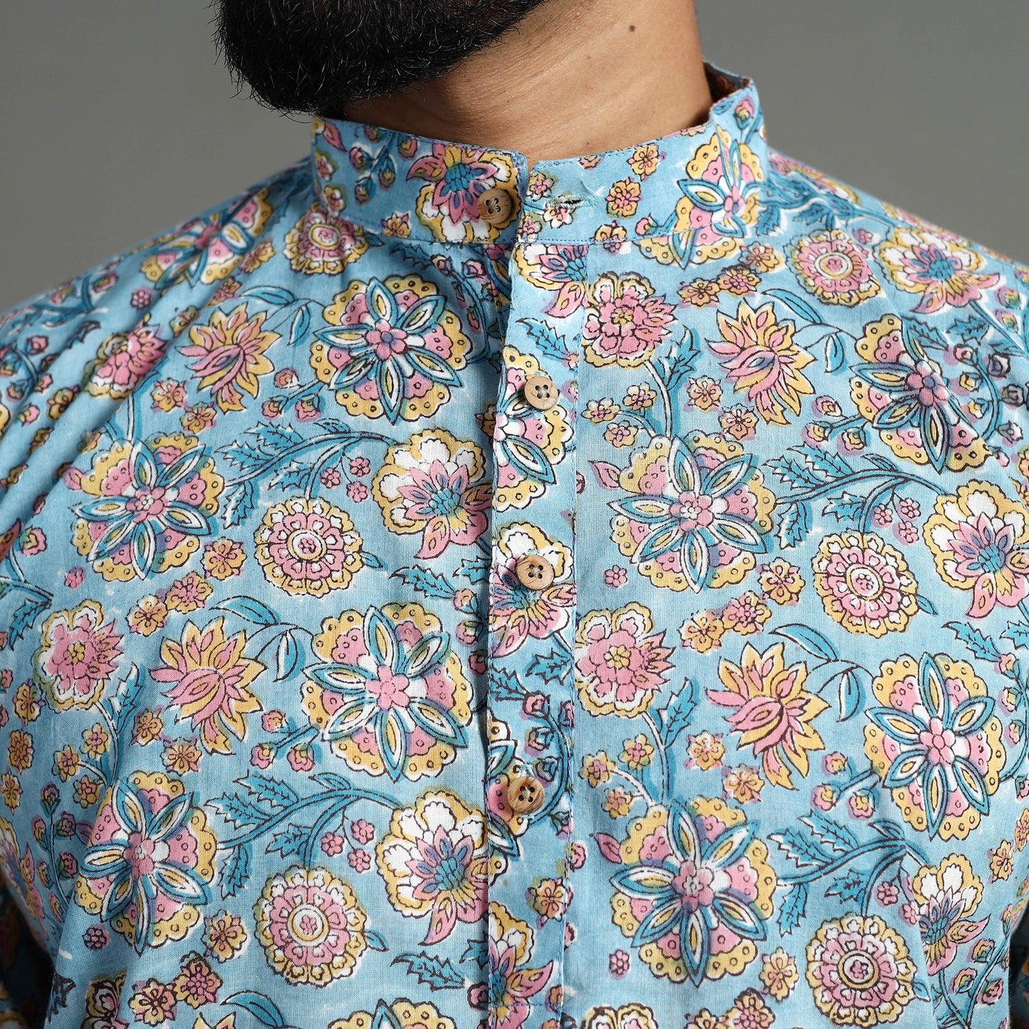  Sanganeri Block Printed Cotton Men Long Kurta 08 
