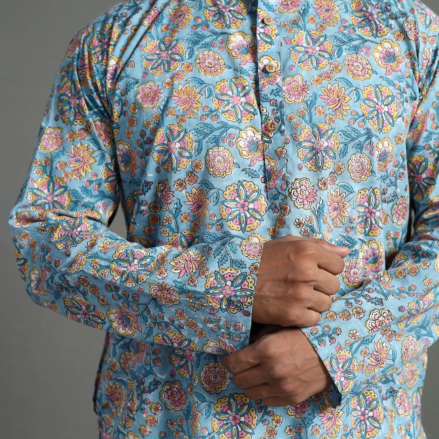  Sanganeri Block Printed Cotton Men Long Kurta 08 