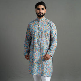  Sanganeri Block Printed Cotton Men Long Kurta 08 