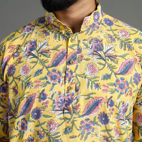 Buy Sanganeri Block Printed Cotton Men Long Kurta 09 Online at iTokri.com