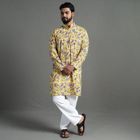 Buy Sanganeri Block Printed Cotton Men Long Kurta 09 Online at iTokri.com