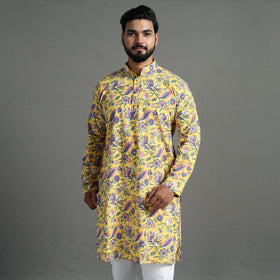 Buy Sanganeri Block Printed Cotton Men Long Kurta 09 Online at iTokri.com