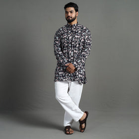  Sanganeri Block Printed Cotton Men Short Kurta 02 