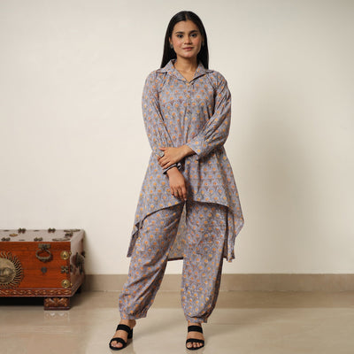 Sanganeri block printed cotton co-ord set 01 - handcrafted