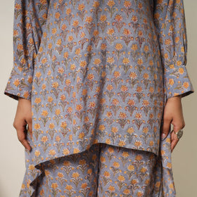 Sanganeri block printed cotton co-ord set 01 - handcrafted