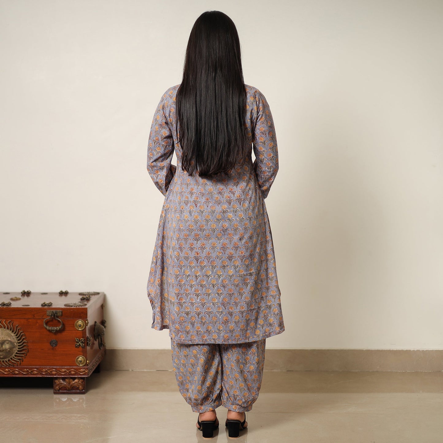 Sanganeri block printed cotton co-ord set 01 - handcrafted
