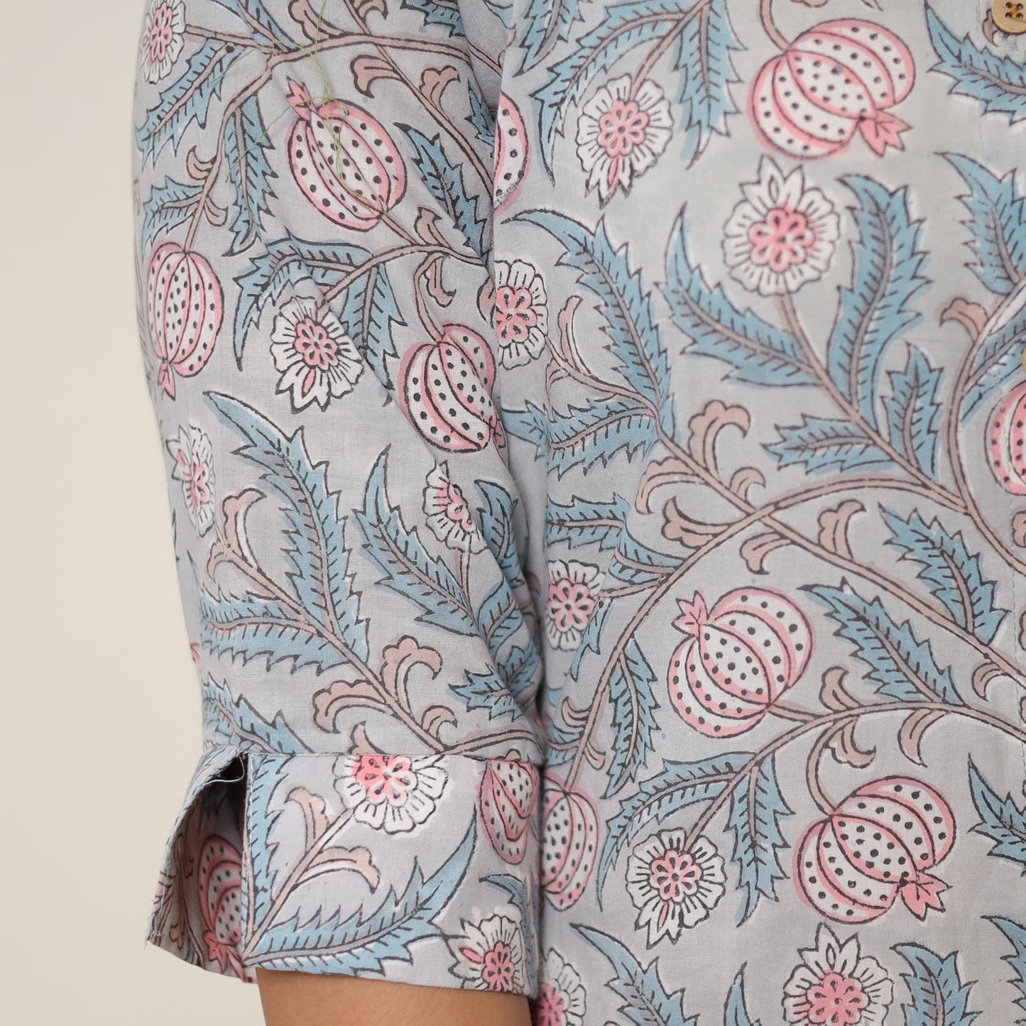 Sanganeri printed cotton co-ord set 13 - handcrafted