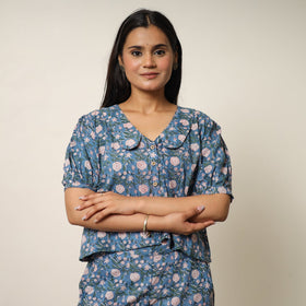Sanganeri block printed cotton co-ord set 23 - handcrafted