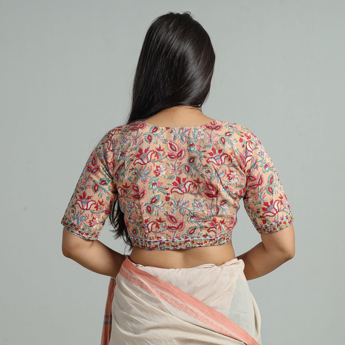 Buy Sanganeri Block Printed Cotton Stitched Blouse 18 