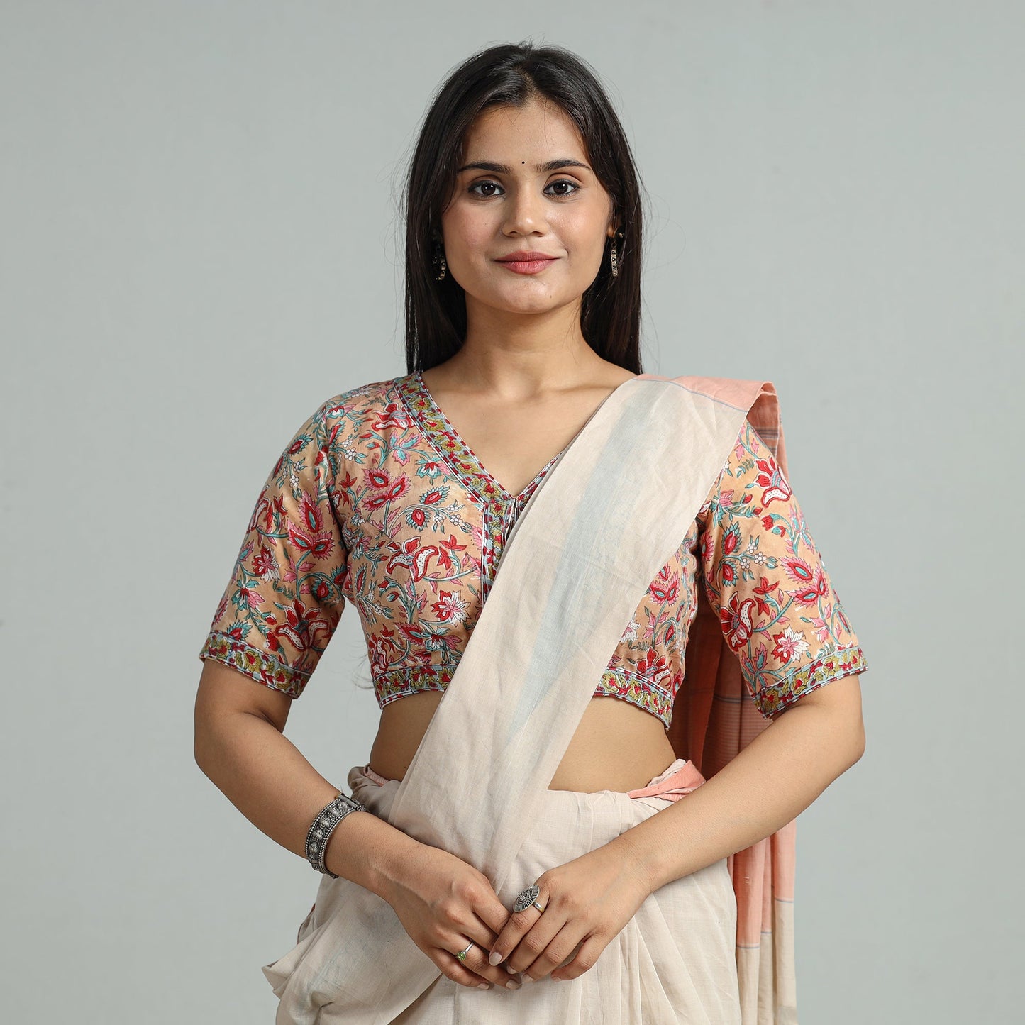 Buy Sanganeri Block Printed Cotton Stitched Blouse 18 