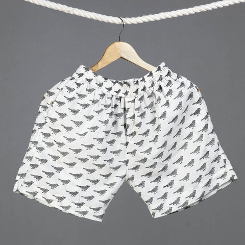 Sanganeri block printed cotton unisex boxer/shorts